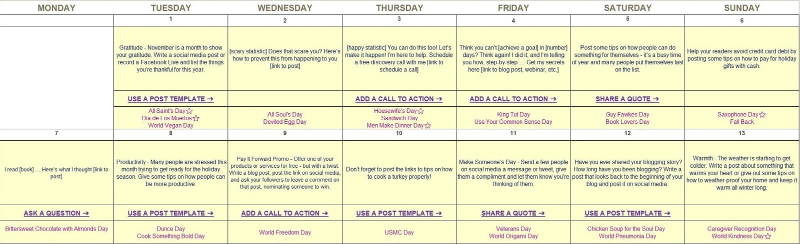 Social Media Planner 2.0 Sample